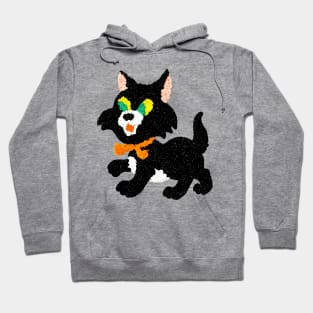 Black Cat - Melted Plastic Popcorn art Hoodie